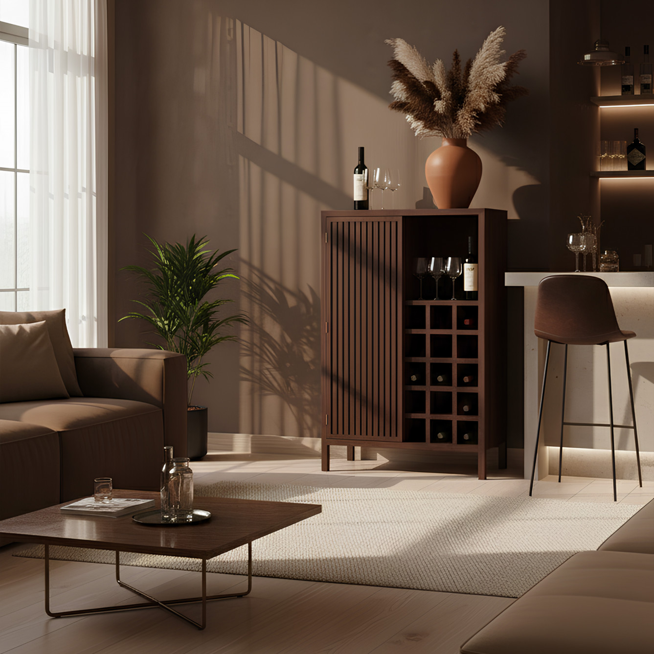 Armoire-Bar "Merrain" en chêne massif