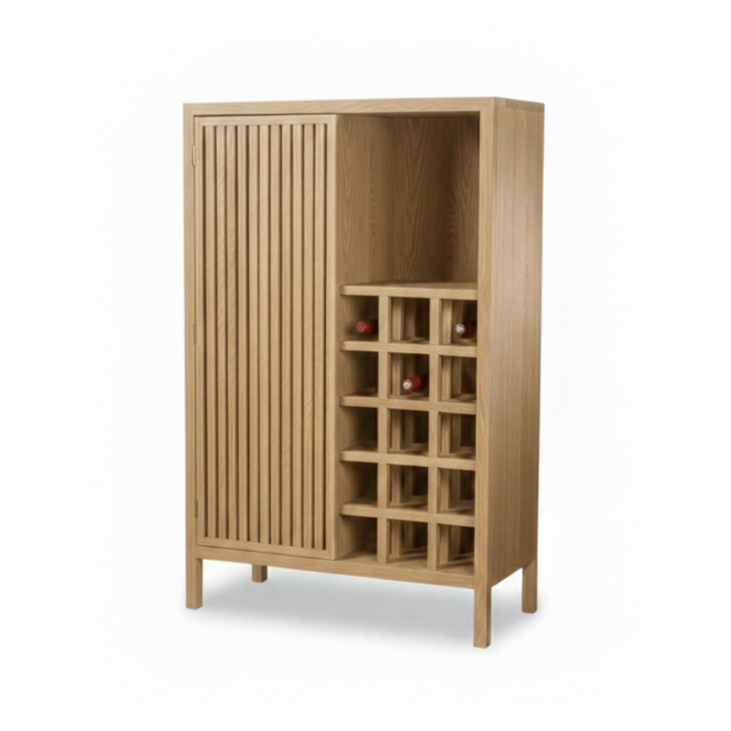 Armoire-Bar "Merrain" en chêne massif