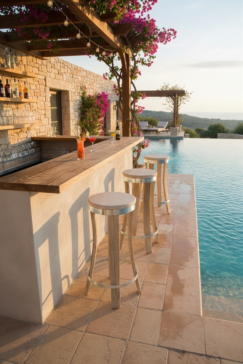 Tabouret en douelles "Terroir"
