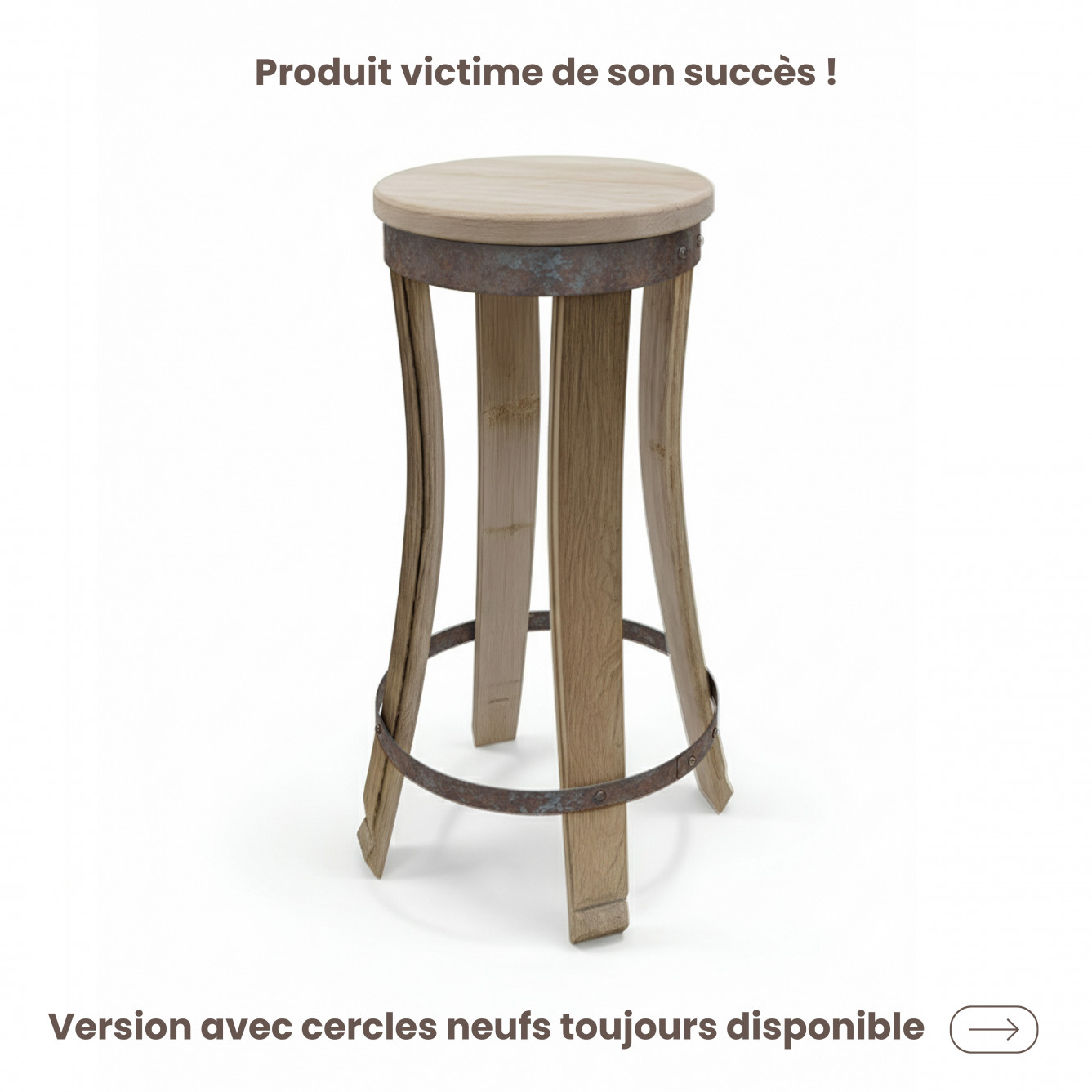 Tabouret en douelles "Terroir"