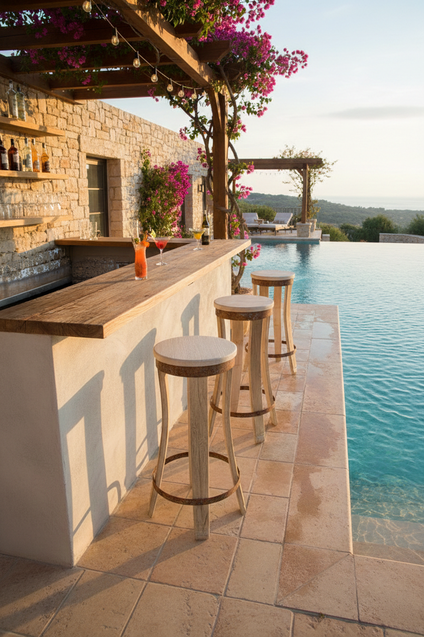 Tabouret en douelles "Terroir"